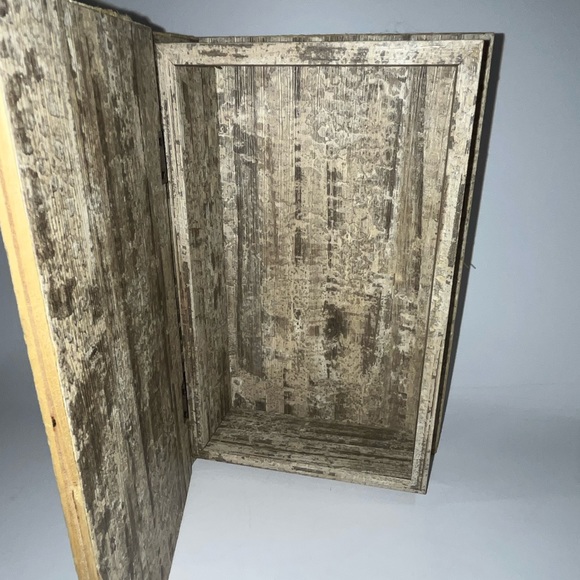 Christmas Snow Santa Wooden Book Vintage Style Christmas Stash Box Decor - Picture 2 of 7